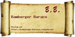 Bamberger Baracs névjegykártya